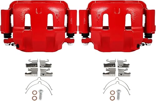 SCITOO 18-B4791 18-B4790 Pinzas de freno de disco delanteras izquierda y derecha con soporte para Ford para Excursion 2000-2005, para Ford para