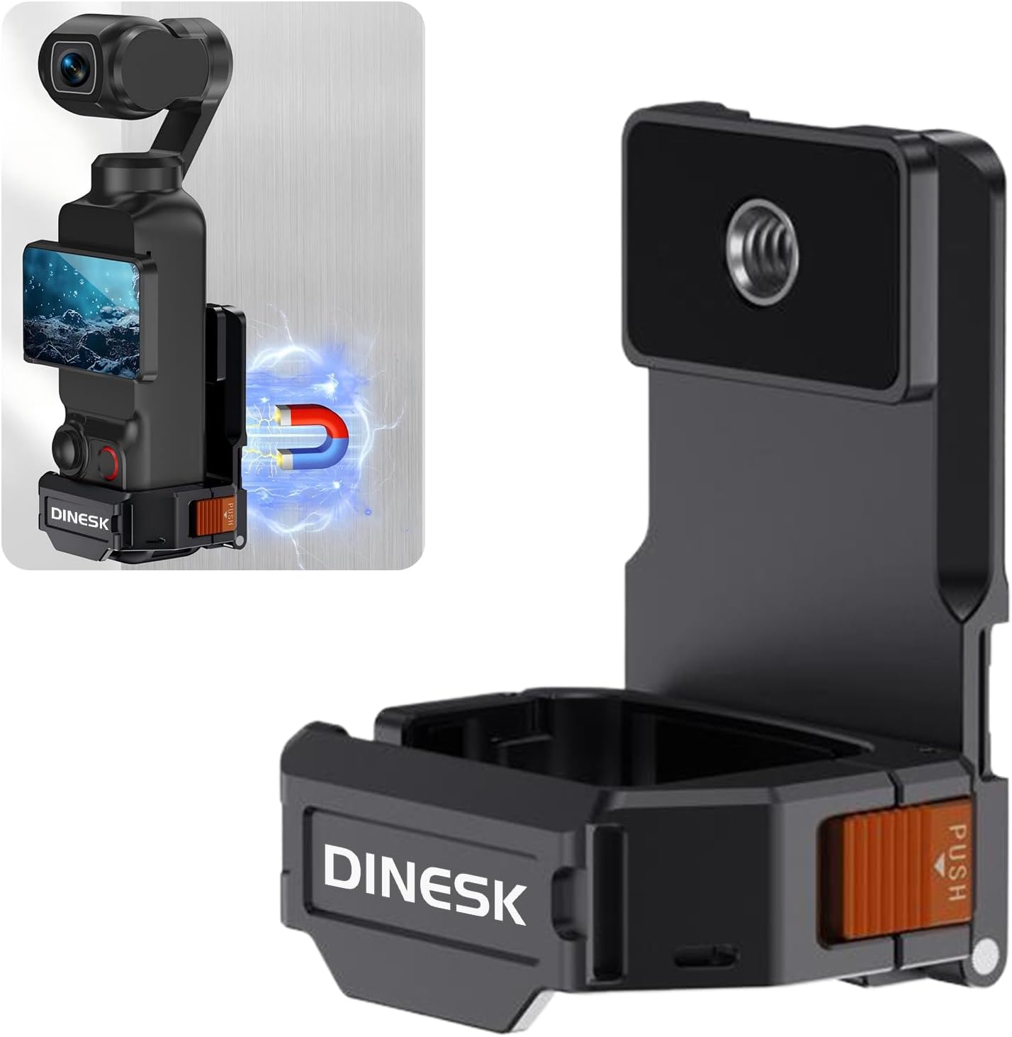 Osmo Pocket 3 Magnetic Mount,Magnet Expansion Adapter Holder with Cold Shoe on Iron Fence/Refrigerators/Iron Rods,Aluminum Alloy Magnetic Mount Holder for DJI Osmo Pocket 3 Creator Handle Accessories