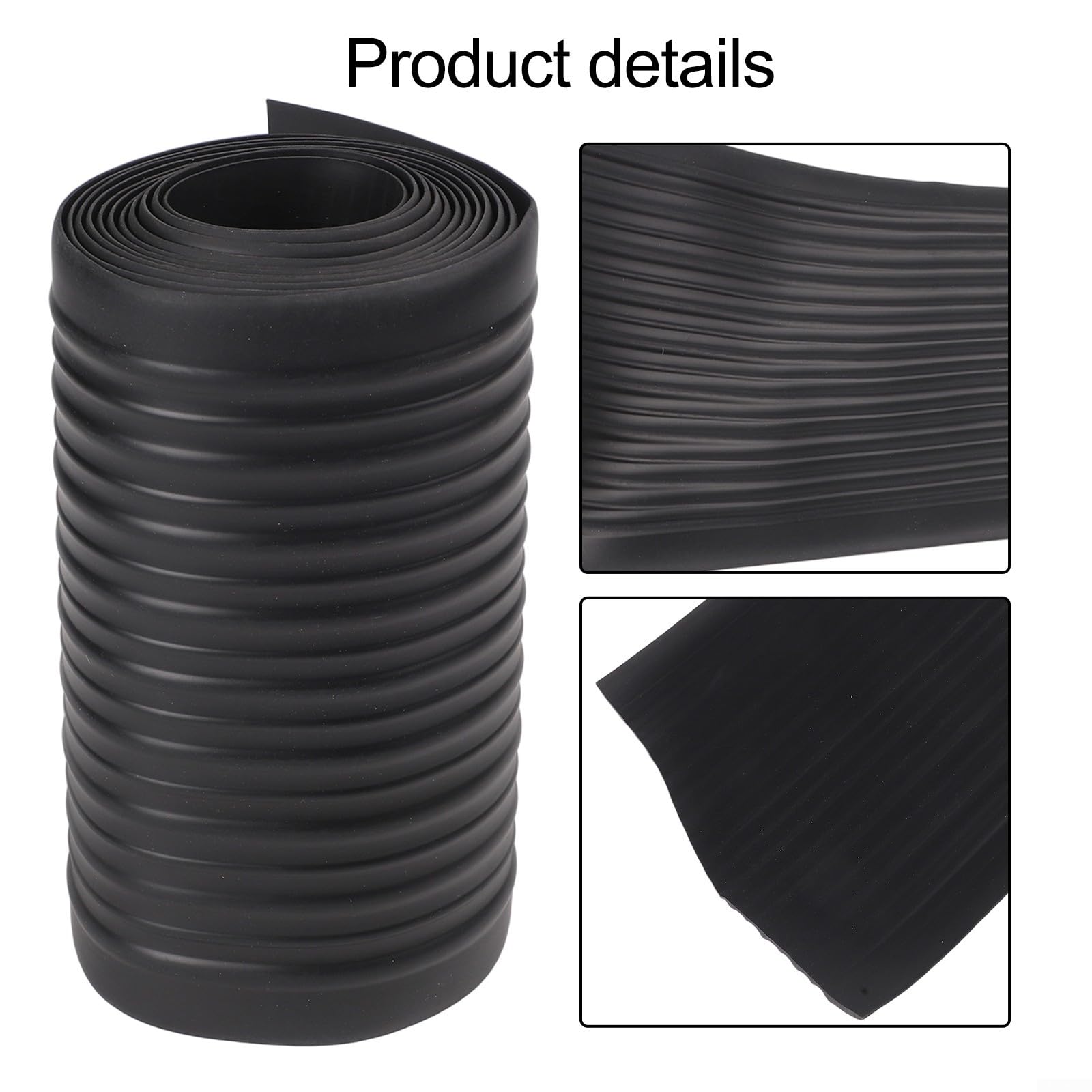 Tiras de goma inflables para barco, 5 m x 20 cm, tira protectora para kayaks, botes inflables y barcos de pesca, resistentes a pinchazos, elásticos, color negro