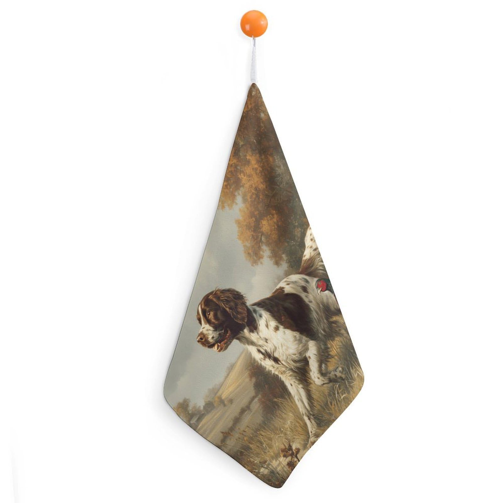 CGSBNGHA Springer Spaniel Dog Pheasant Hunting Hand Towel Hanging Face Towels Cleaning Cloths Handkerchief for Bathroom Kitchen