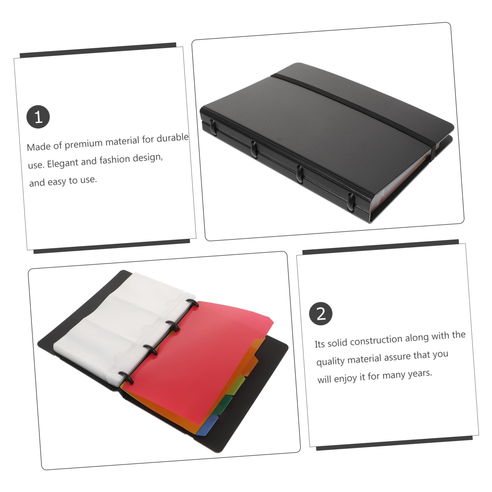 Uonlytech 180 Buste Porta Cartellini, Copertina in PP, Organizer Portatile per Nomi e Carte, Facile da Usare, Design Professionale