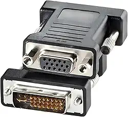 Adaptador de Vídeo DVI 24+5 Pinos Macho para VGA 15 Pinos Fêmea Conversor DVI-VGA para Monitor, TV e Projetor