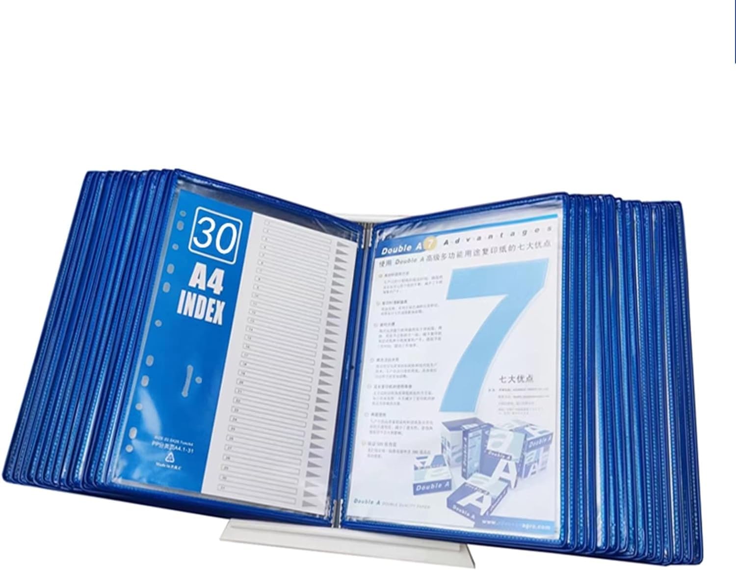 noxozoqm Desktop Reference And Display ，A4 Desk Document Holder Stand With 30 Easy-Load Letter-Size Pockets - Assorted Colors(Color:C)
