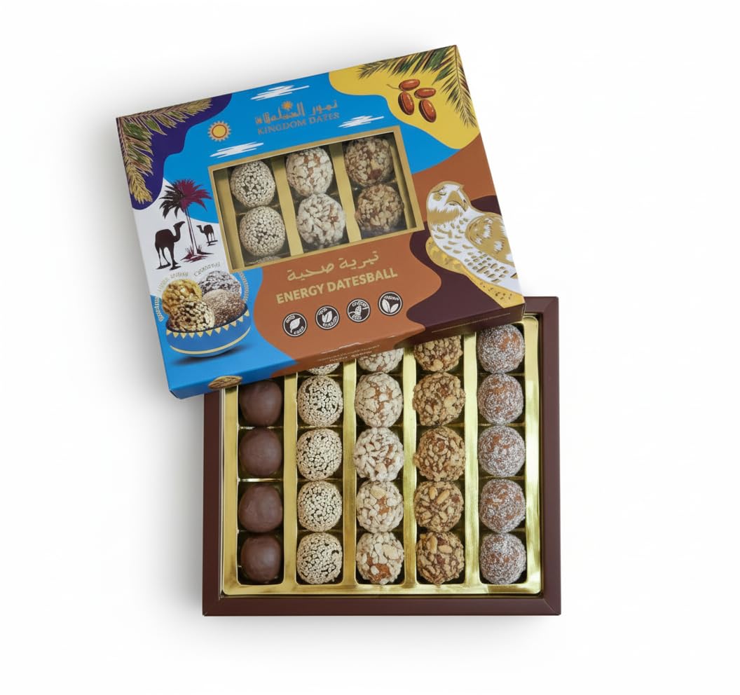 Energy Balls – 300g | Premium Date-Based Snack with Almonds, Cashews, Sesame, Coconut & Chocolate | Natural, Nutritious & Delicious Source of Energy