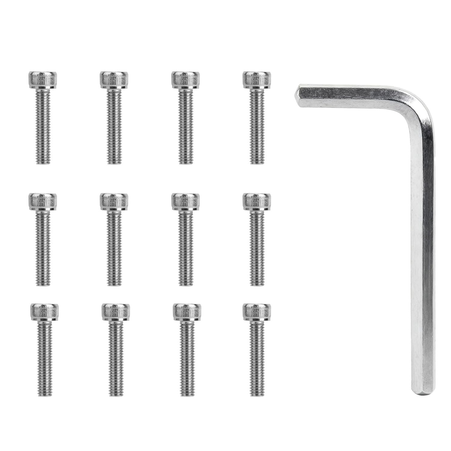 12pcs Center Cap Screws with Adapter Tool for Fuel Wheel Rim, Stainless Steel Screws with Allen Key Fit 1001-63-B 1001-63B 1001-63GB, No Center Cap Included (Silver)
