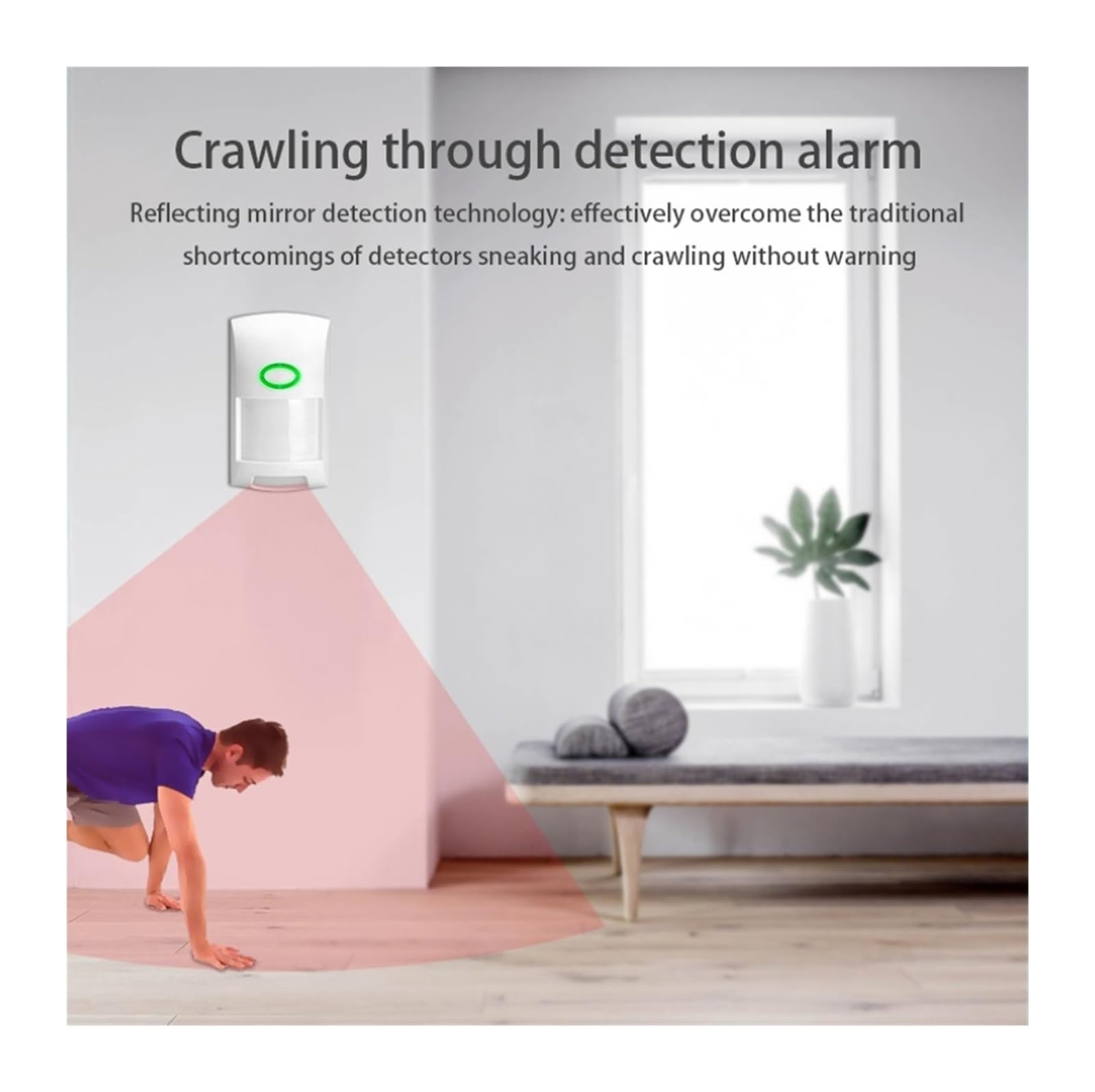 Sensor De Movimiento Infrarrojo PIR del Sensor De Movimiento del Control del App del Detector De La Alarma De Elegante De La Alarma Elegante De,Protección Antirrobo