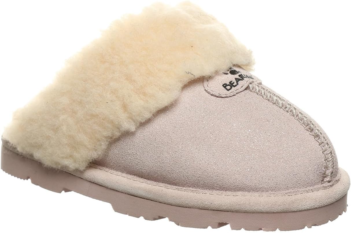 BEARPAW Loki Youth Pink Caviar Size 2 | Youth 's Slippers | Youth 's Shoes | Comfortable & Light-Weight