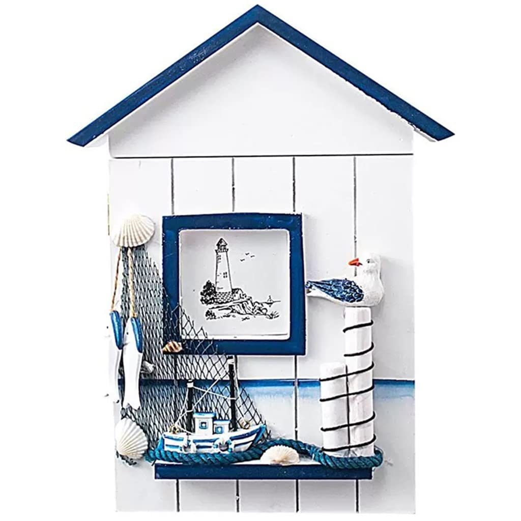 Sdfdcgjsr White A Key Storage Cabinet, Small Creative Mediterranean Style Decoration Key Cabinet, Home Wall-Mounted Management