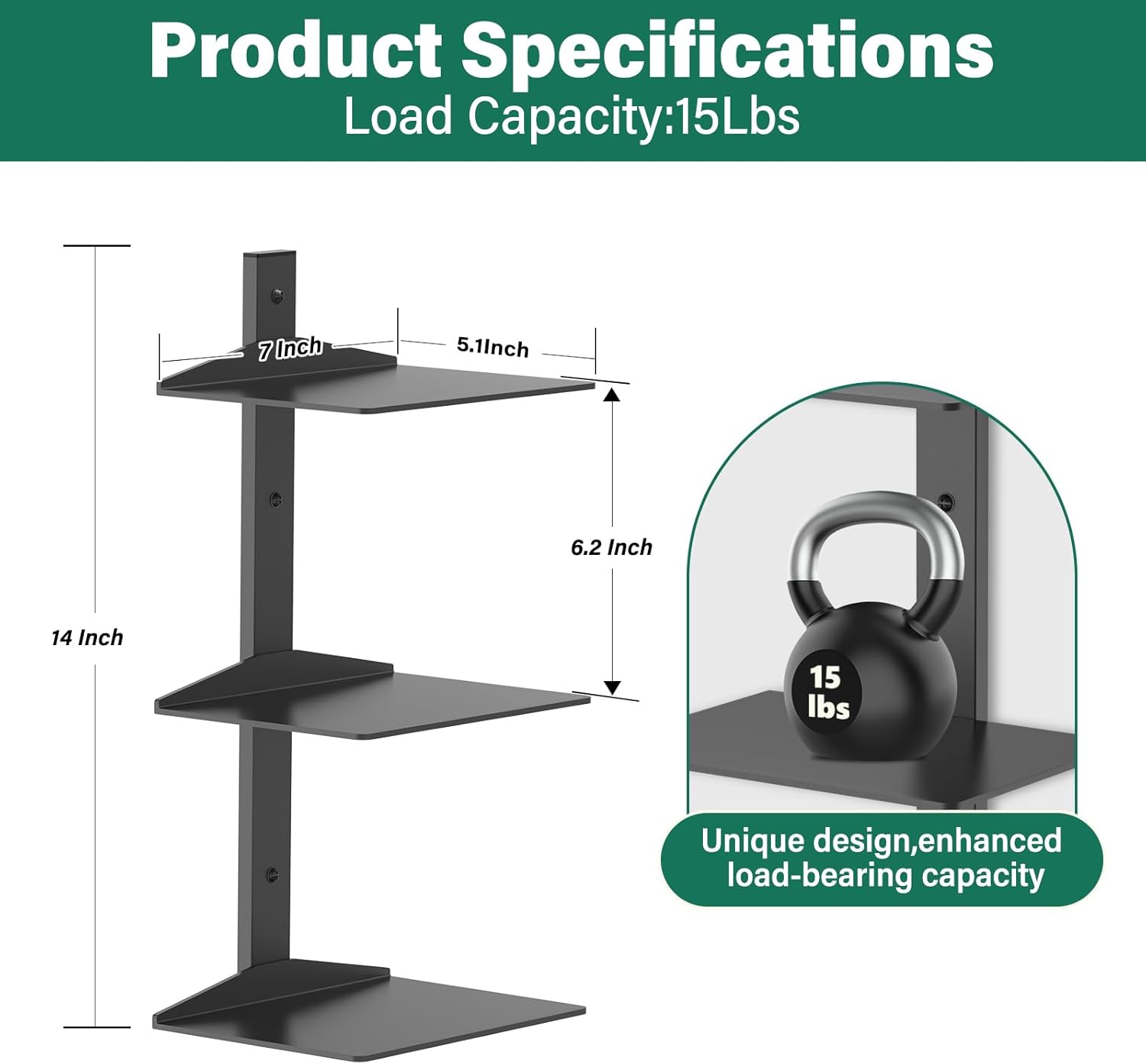 Invisible Floating Bookshelf for Wall Mounted, 2 Pack Black Spine Book Tower, 6 Tier Vertical Book Organizers, Heavy Duty Floating Book Shelves – No Assembly Required, for Office, Bedroom, Kids Room