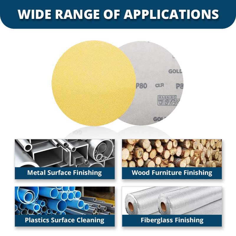 Disques abrasifs sans trou doré 12.7 cm pour ponçage de précision