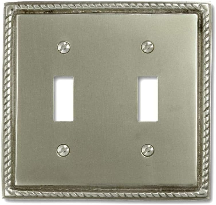 Amerelle Georgian Single Toggle Cast Metal Wallplate in Satin Nickel