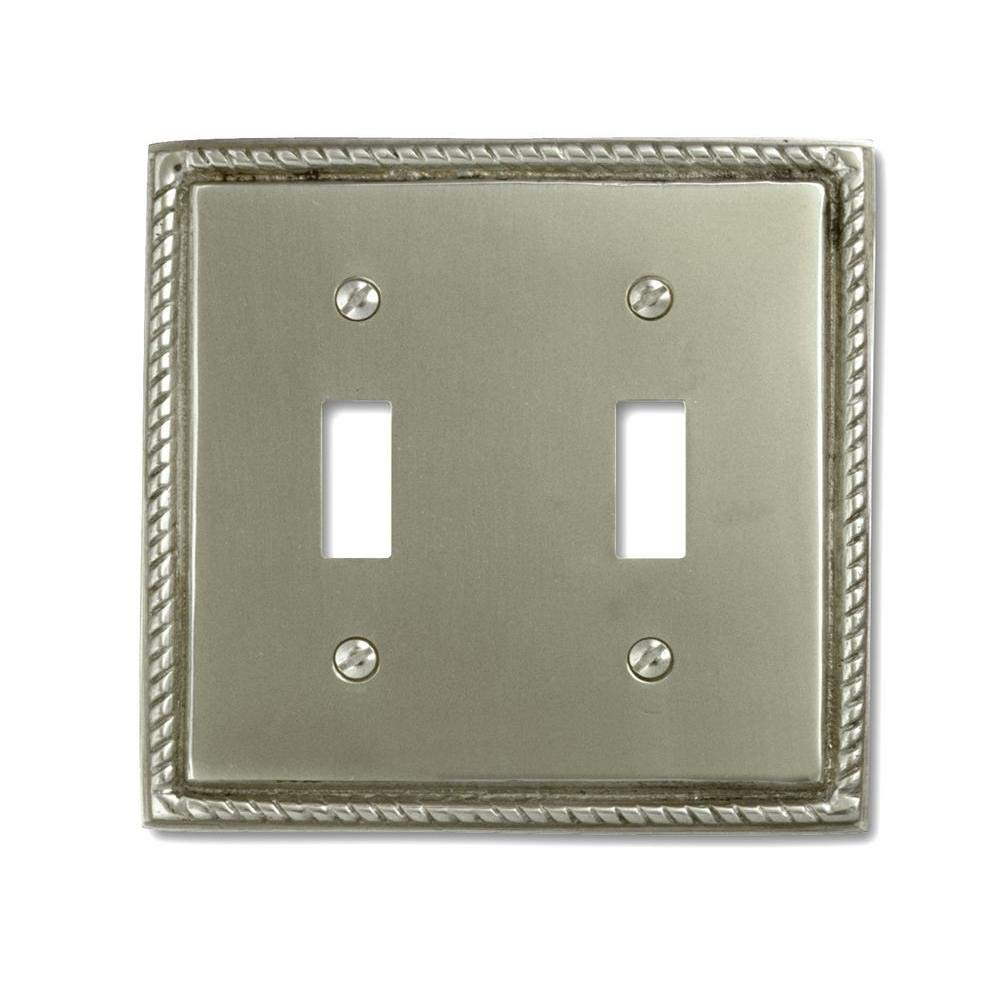Wallplate double toggle Amerelle 54TTN en nickel pour interrupteur