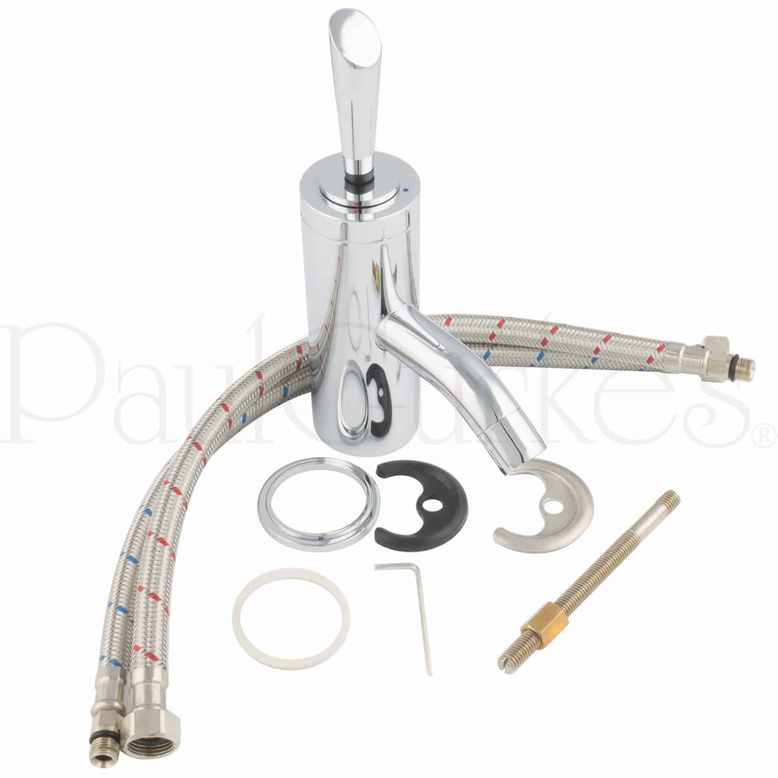 Grifo Mezclador para Bidet Monomando, Latón Cromado, Cartucho Cerámico, Altura 20 cm, Salida Fija, Conexiones 3/8"