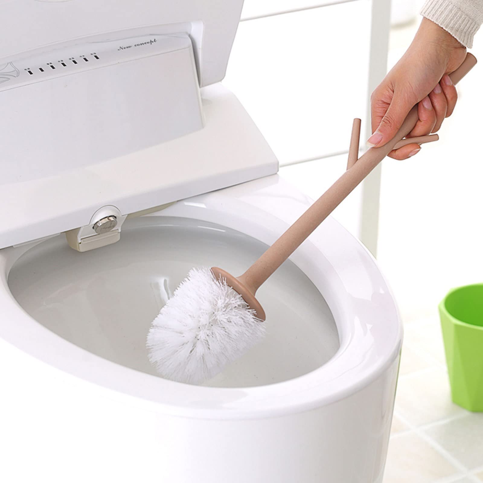 Uchwyt na szczotkę toaletową Szczotka do WC, Kształt gałązki Szczotka do WC Modne Akcesoria Łazienkowe Plastikowy Uchwyt Na Szczoteczkę Do Wc Długi Uchwyt Łatwy do Czyszczenia Zielony Czerwony Żółty U