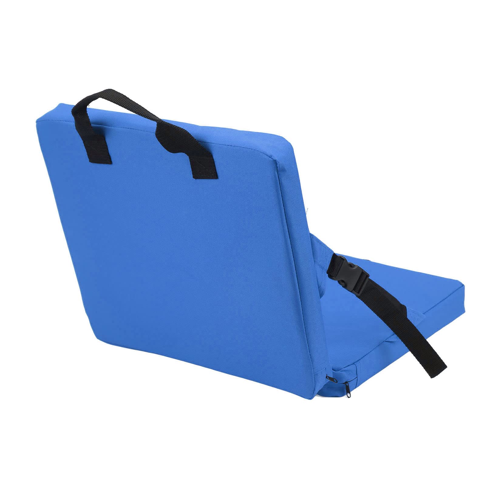 Ejoyous Stadion-Sitzkissen, klappbarer Bodenstuhl mit Rückenlehne Schwammkissen-Rückenstuhl Gepolsterter Sitz für Stadion und Strand Camping Picnic Angeln (Blue)