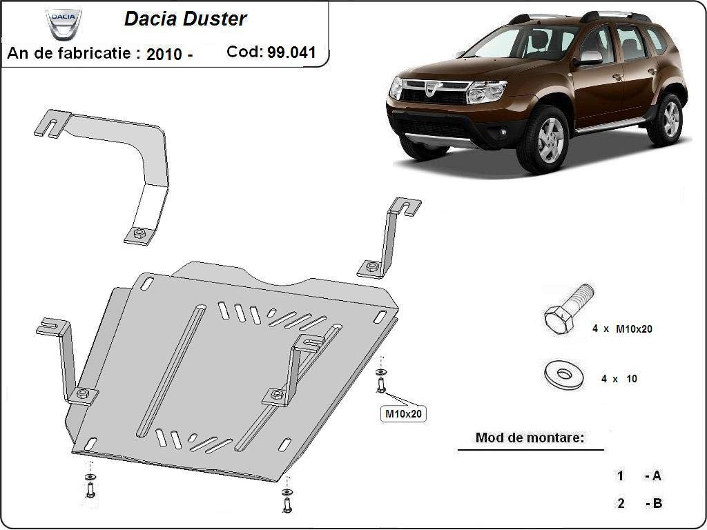 Protezione sottoscocca in acciaio Scut Protection per serbatoio carburante compatibile con Dacia Duster (2010-2017) Scut Protection