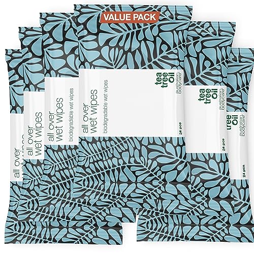 Lingettes Humides pour le Visage - 144 Lingettes (6 Paquets) | Nettoyant pour la Transpiration, la Saleté & le Maquillage | Rafraîchissantes, Hydratantes &...