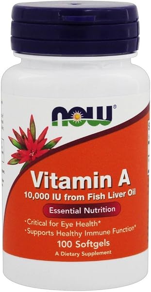 NOW Vitamin A Softgels 10,000 IU 100 Count