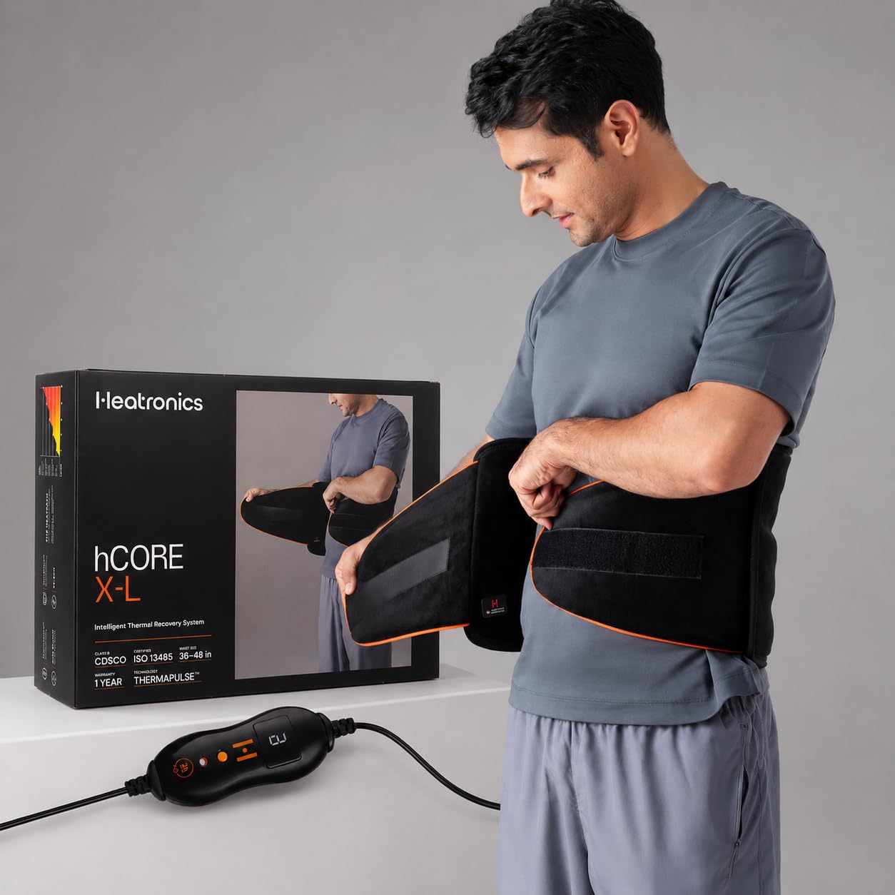 HEATRONICS® 2 in 1 Orthopaedic Electric Heating Pad for Back Pain + Period Cramps Relief | LARGE SIZE | Pain Relief Heating Belt with Temperature Controller for Lower Back, Knee, Shoulder, Cramps, and Neck Pain Relief | (Rose Gold)-image-36