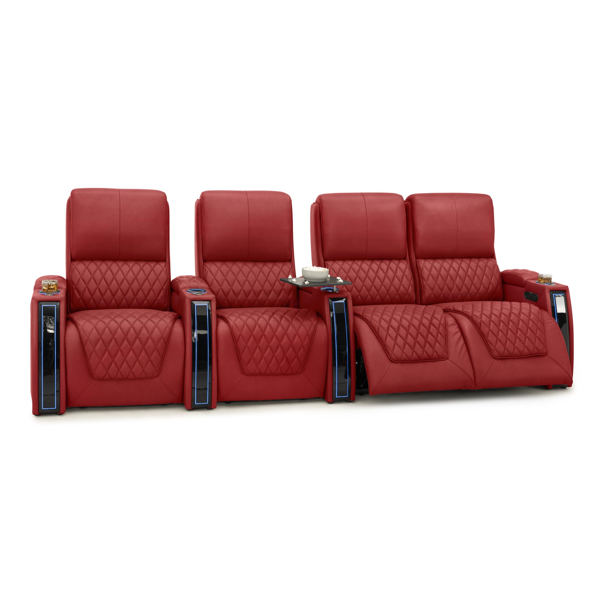Seatcraft Apex Home Theater Seating Red Row of 4 Right Loveseat