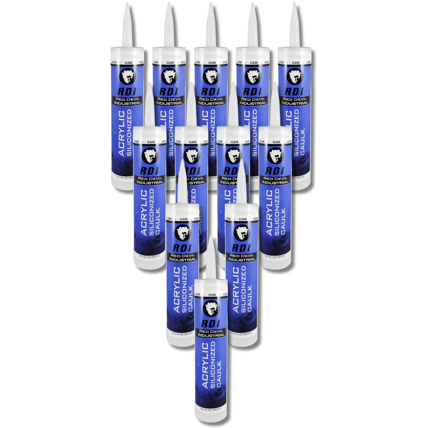 Red Devil 08760I12RD PRO Construction Grade Siliconized Acrylic Sealant, 10.1 oz., Clear, 12 - Pack