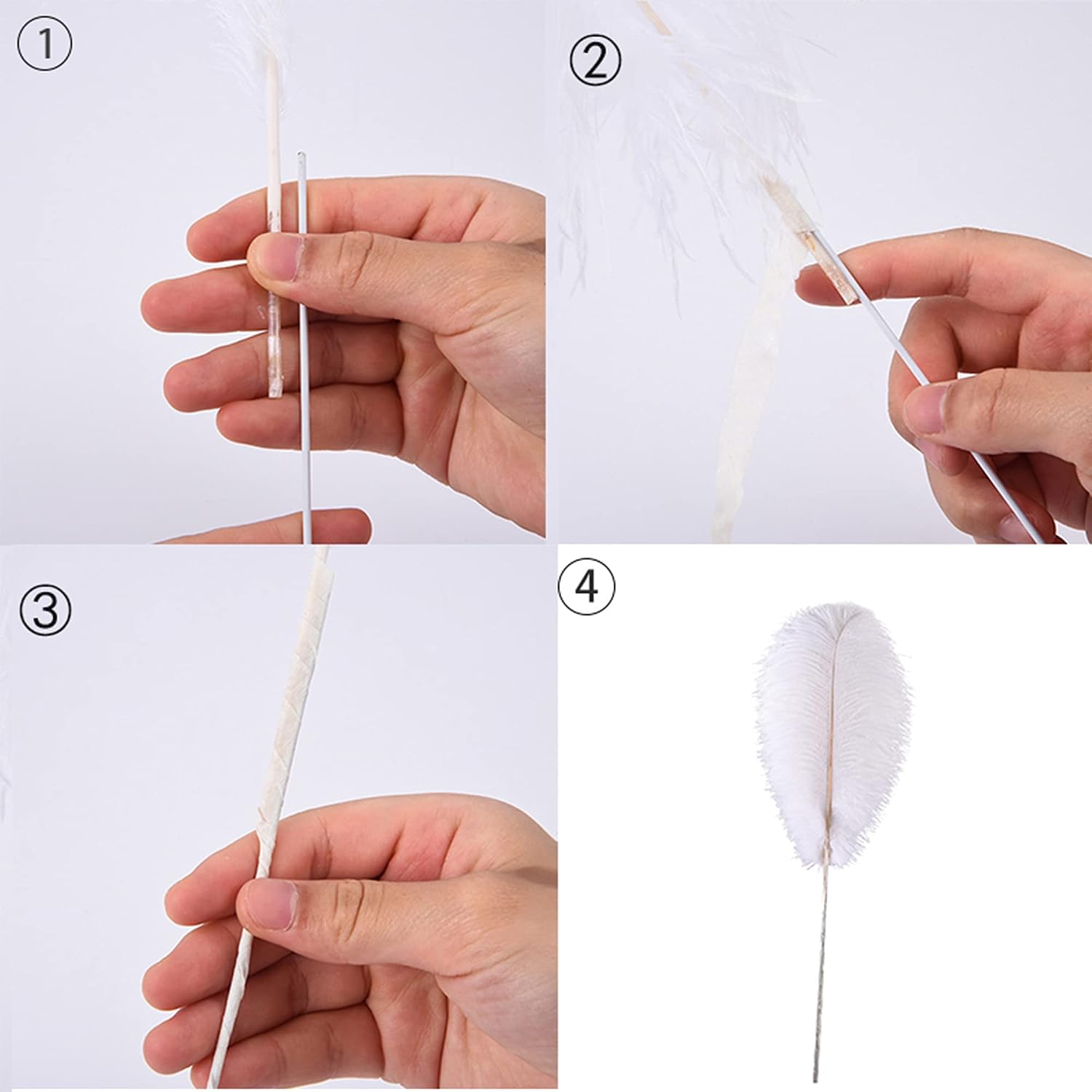 Ballinger White Ostrich Feathers Bulk - Making Kit 10Pcs 28 inch Large Boho Feathers for Vase, Floral Arrangement, Wedding Party Centerpieces and Christmas Home Decorations thumbnail