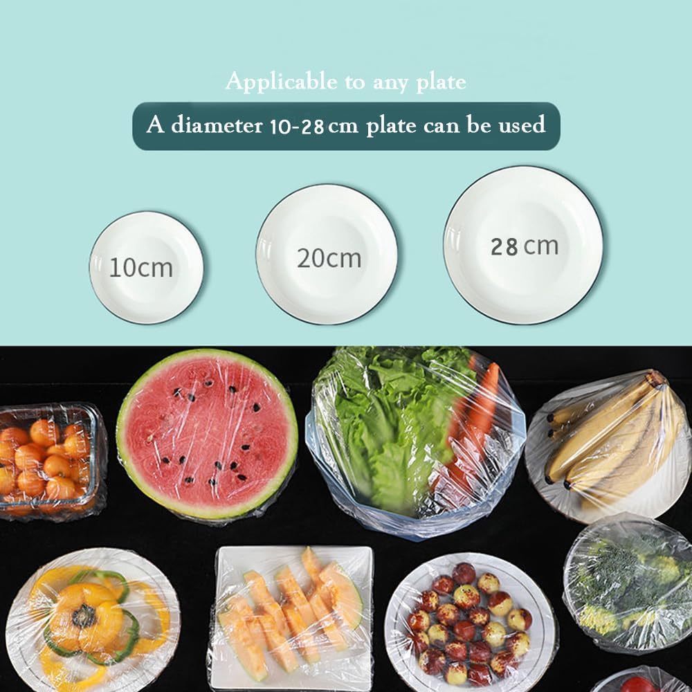 160 pcs Disposable Bowl Covers - Food Cover Stretch Edging, Stretchable Plastic Wrap, Elastic Storage Wraps for Storage Containers, Disposable Fresh Keeping Bag Plastic Cover for Bowl for Family