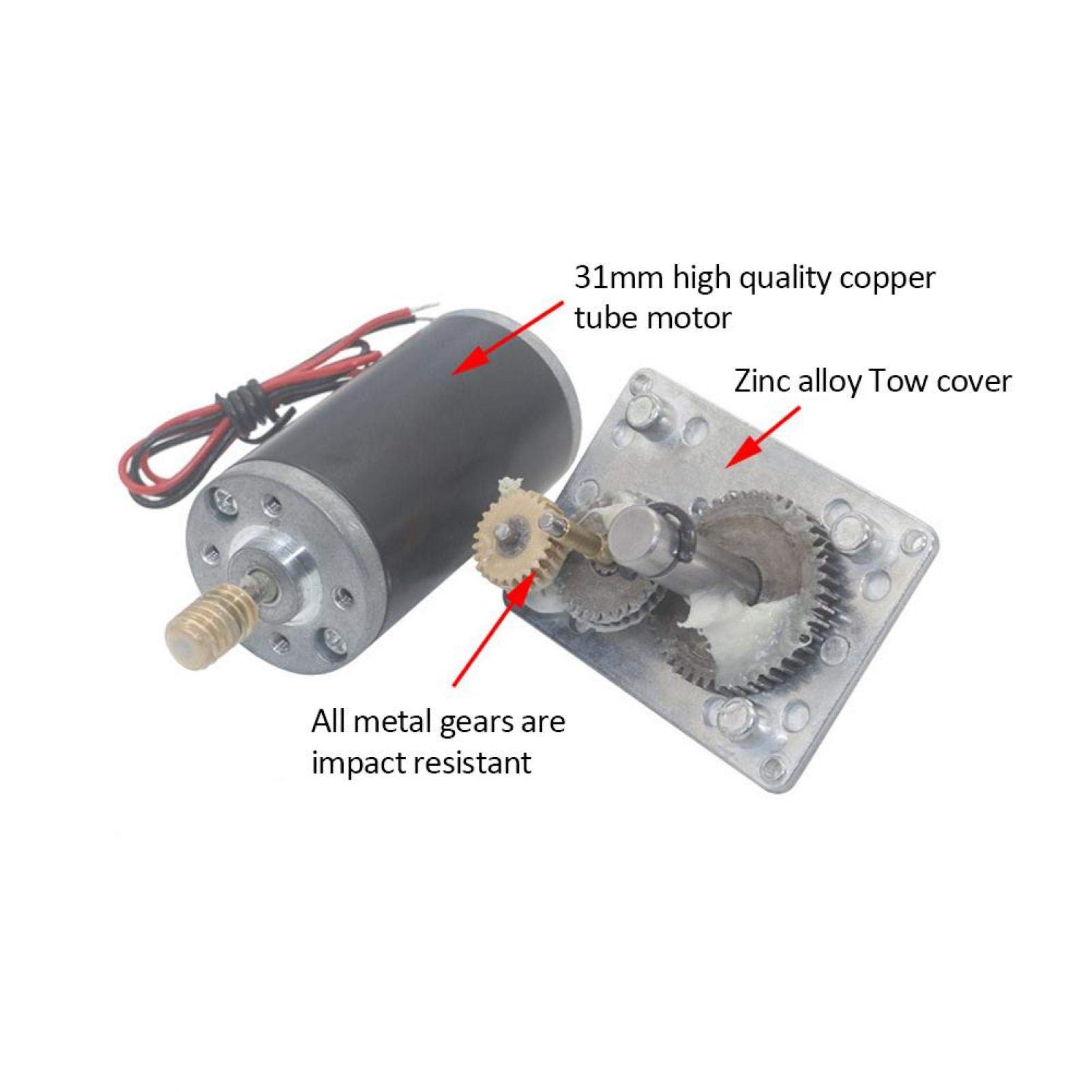 Il motore del riduttore a vite senza fine da 24 V, la velocità elettrica ad alta torsione da 31 mm riduce l'albero di uscita del motore dell'ingranaggio di 8 mm(40RPM)