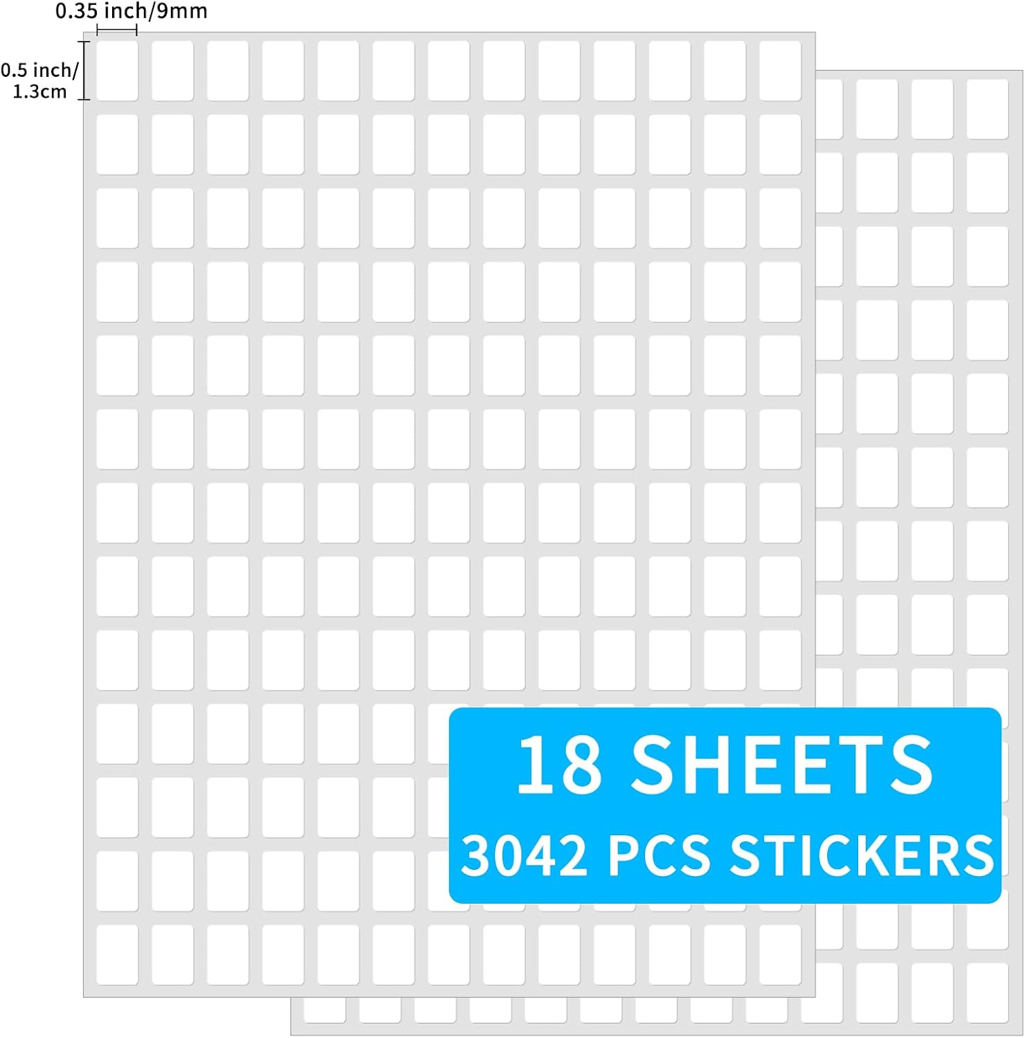 3040 Pcs Matte Small White Labels Stickers Blank Labels Removable Price Tags Labels Stickers for Jars Boxes File Folders Envelopes School Office Kitchen (13 X 9 mm) image 3