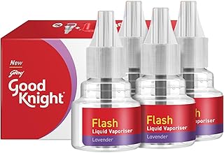Good Knight Flash Liquid Vaporiser | Pack Of 4 (45ml Each) | Lavender Fragrance | 2x Faster Than Before | Mosquito Repellent Refill | India s Most Powerful Liquid Vaporizer Price in India