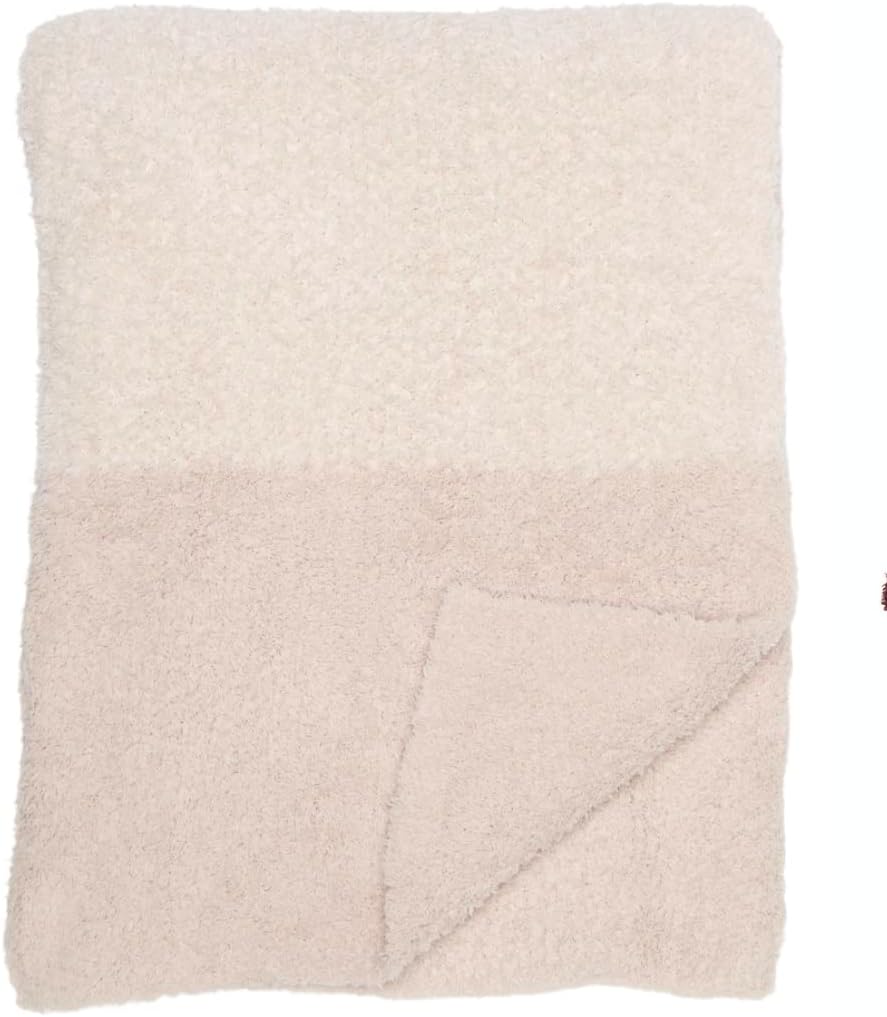 Barefoot Dreams Heathered Stripe Throw Blanket (Stone Pearl)