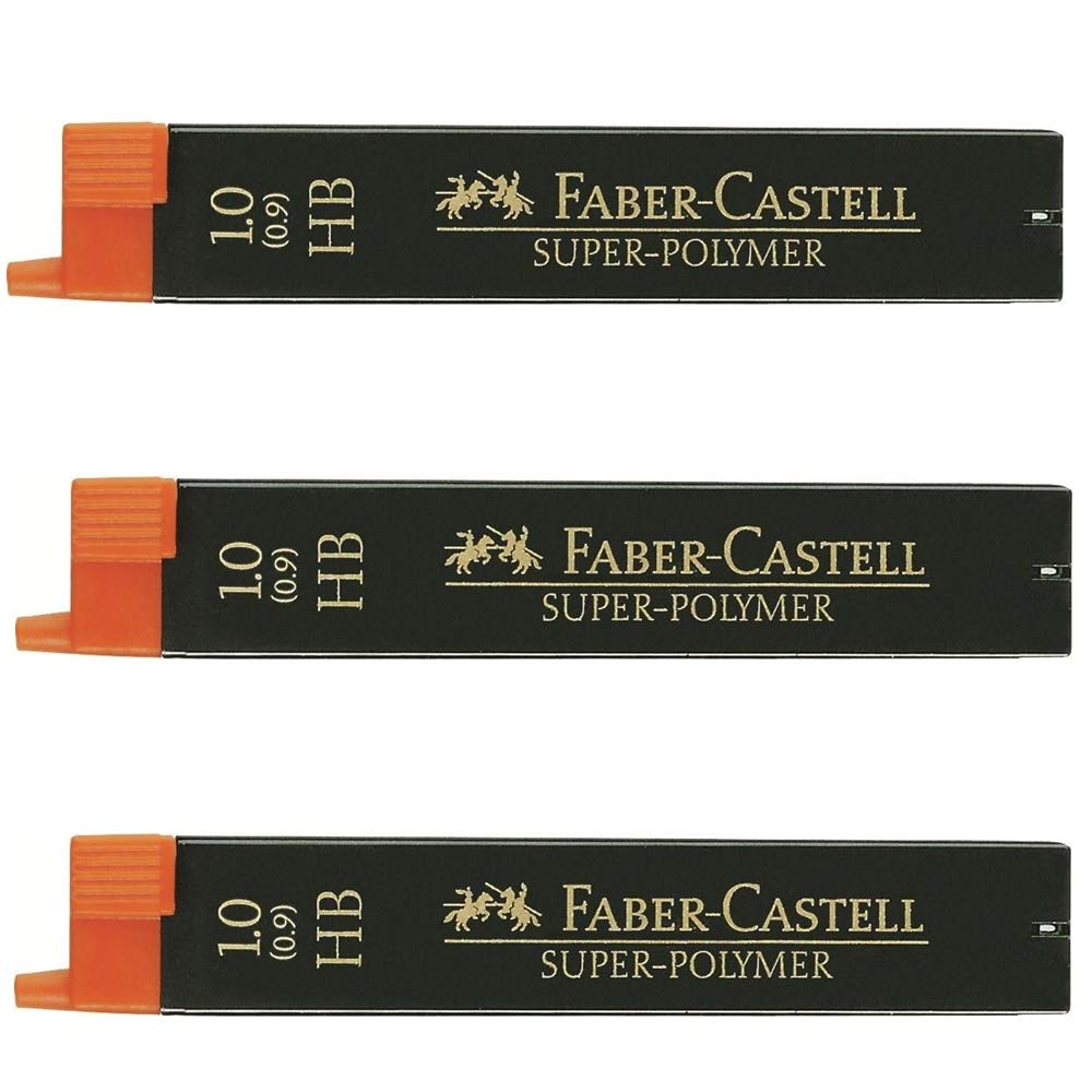 Faber-Castell Lot de 12 mines de mines en polymère HB 1,0 mm