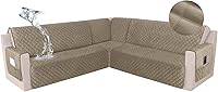 Vista 14 de HDCAXKJ Funda impermeable para sofá modular esquinero, de terciopelo en forma de L, para mascotas y perros, suave, resistente, en forma de U, juego