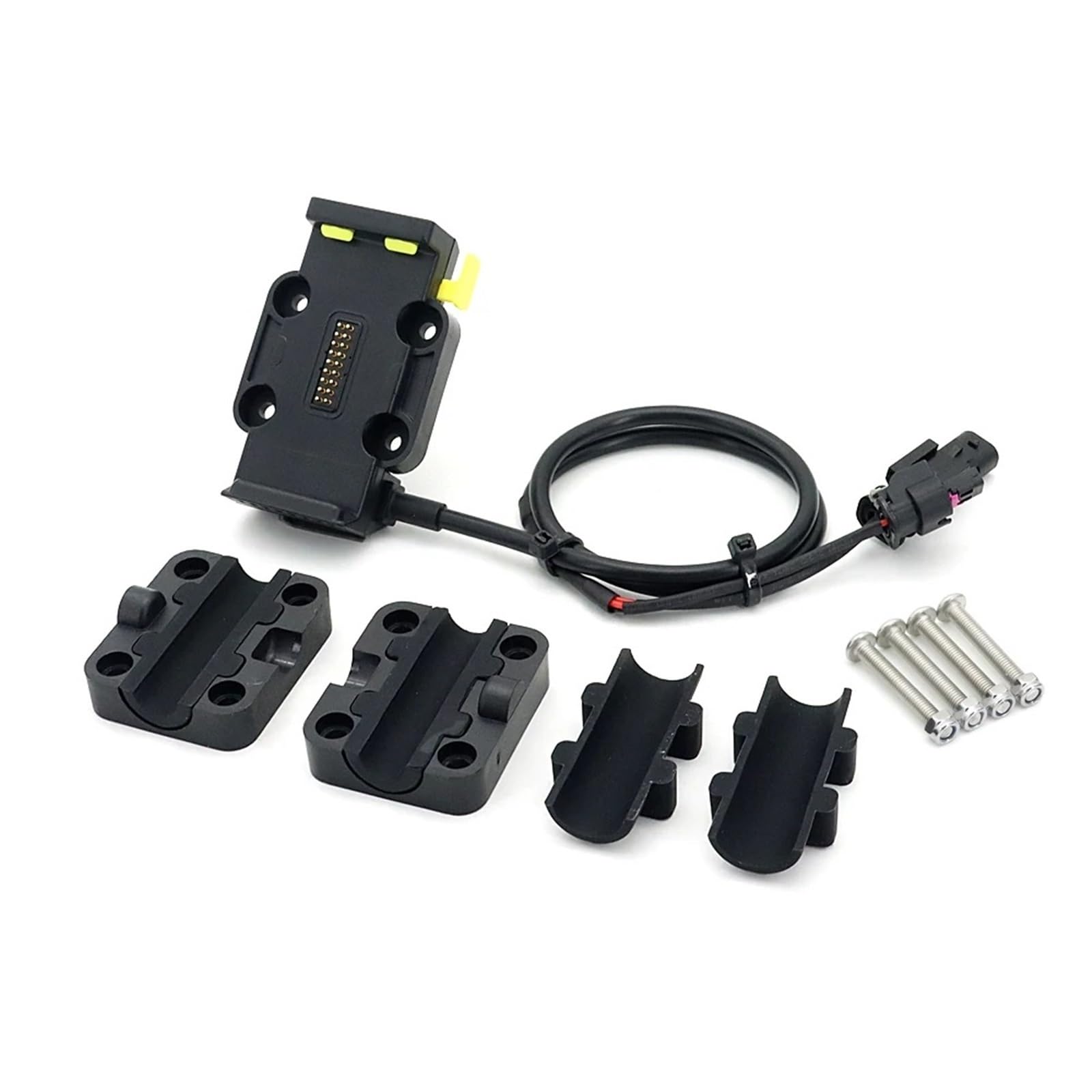 Support Navigation GPS pour Moto pour BMW R1250GS pour ADV R1200GS Support Navigation pour Téléphone Moto Alimentation Électrique Chargement sans Fil Base D'arceau Sécurité(Yellow - 16mm)