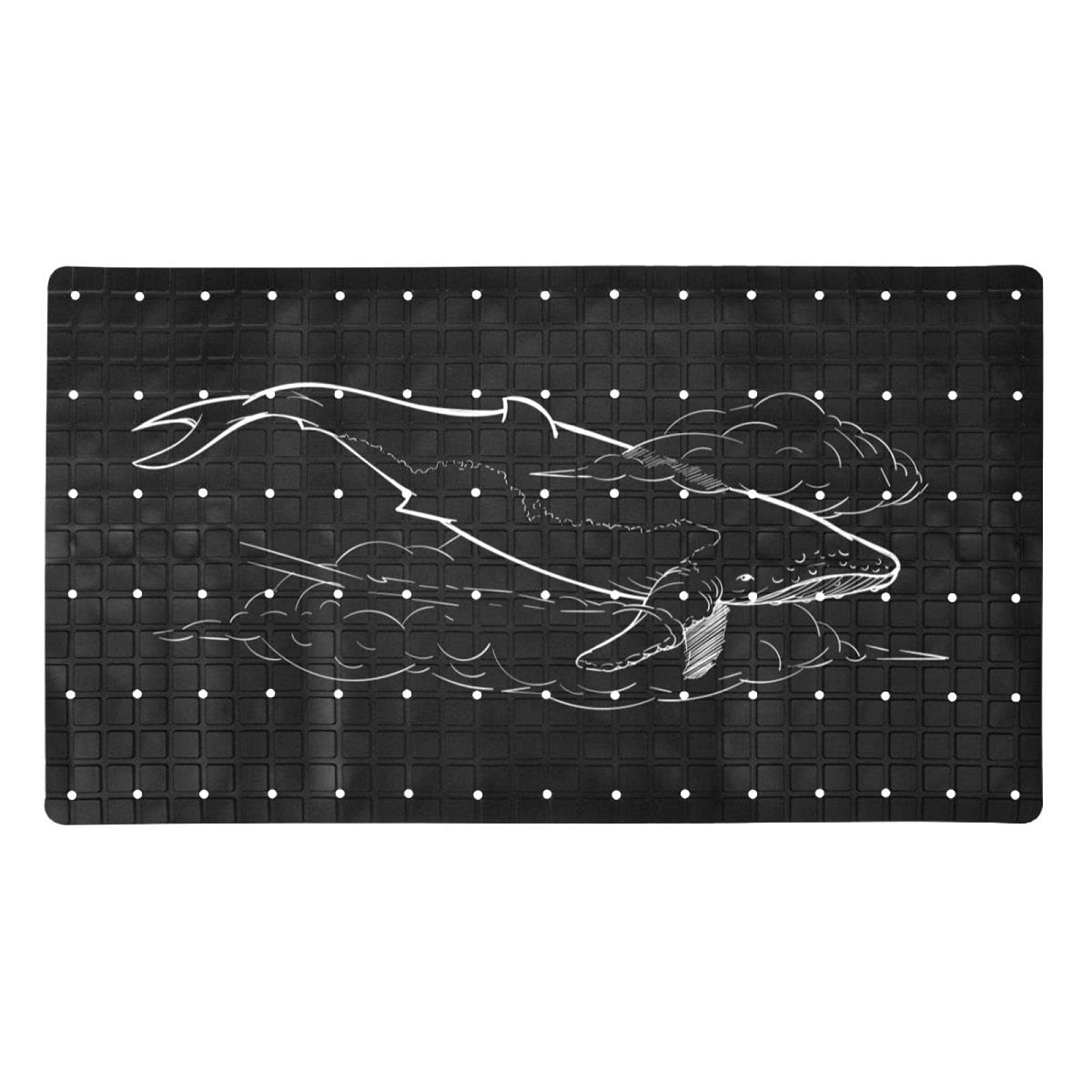 Tapis de baignoire noir lavable en machine et ultra antidérapant