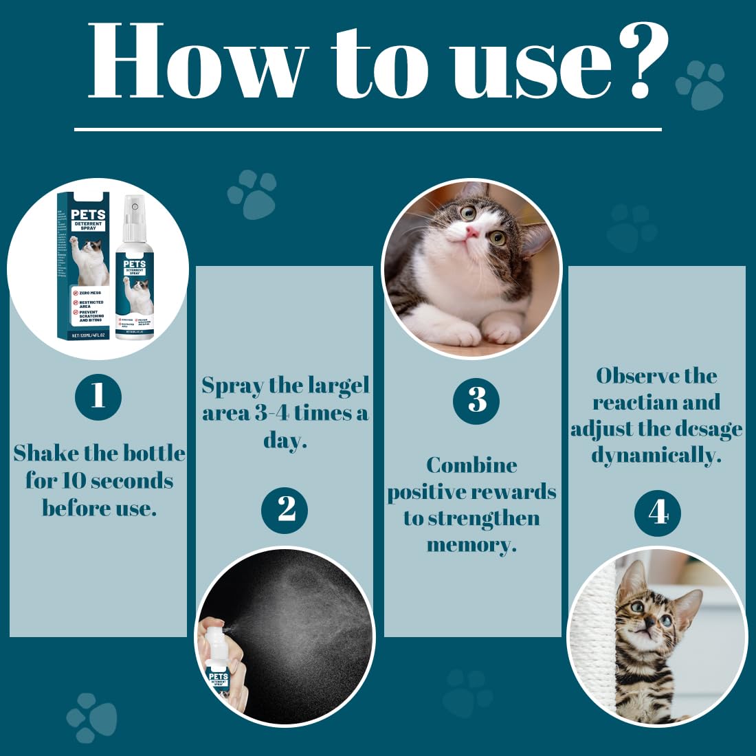 EIHI 120ml Spray antigraffio per gattiper Gatti Divano, Uso Interno ed Esterno,protezione divano graffi gatto, Protezione del Divano e Mobili, Ideale per Casa e Giardino