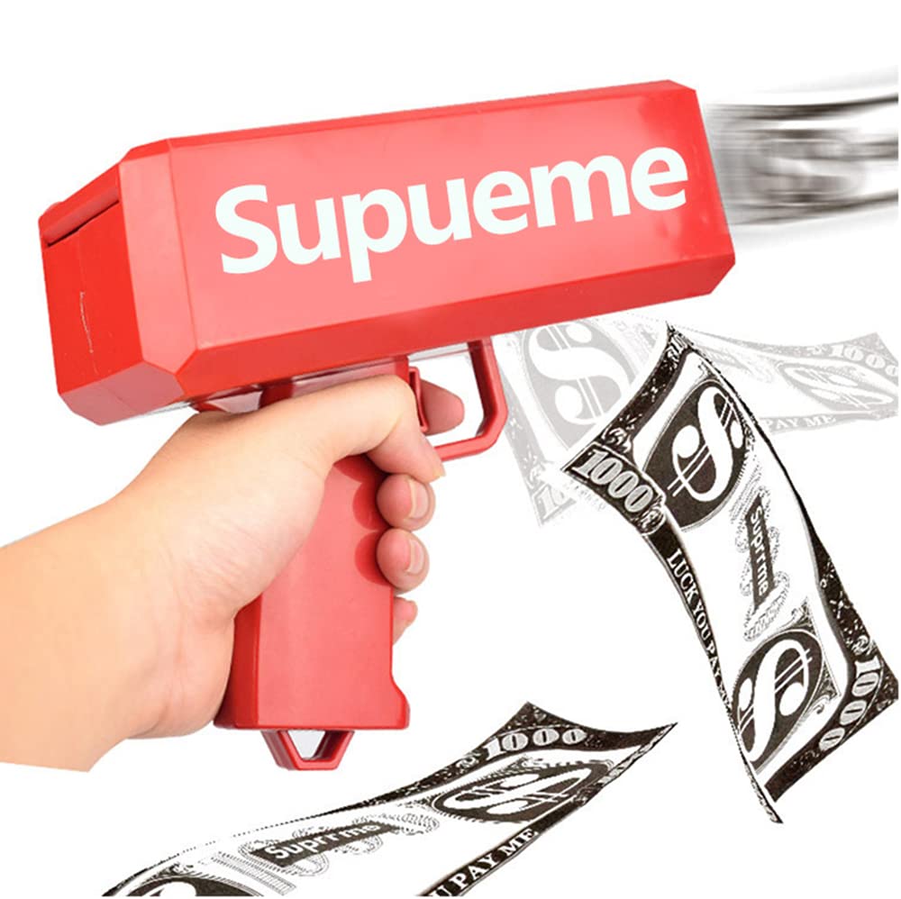 NatureMan Cash Money Gun Super Gun Spray Gun Making A Cash Rain Money Toy Gun, Shooter Toy Gun Cash Fashion Money Gun Toys,Contains 100PCS Props Money,Wedding Nightclub bar PartySupplies