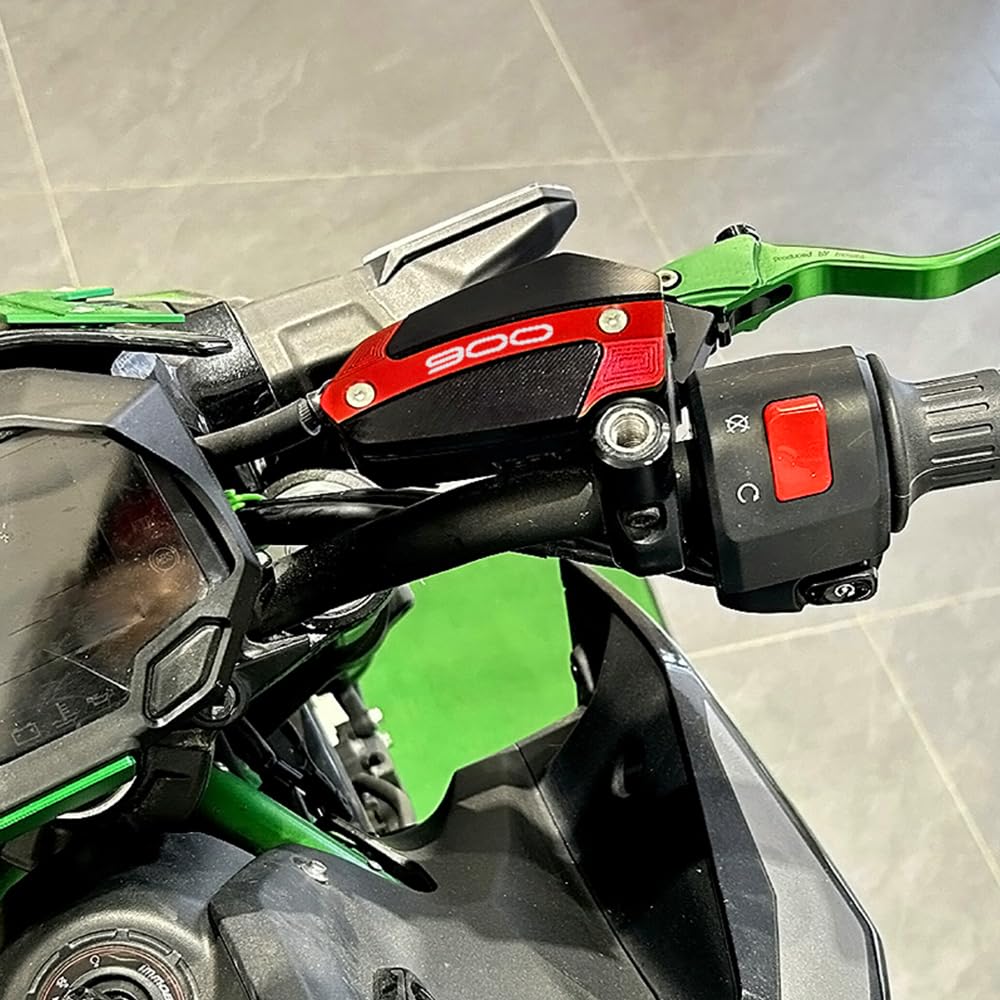 Für KAWASAKI Z900 Z 900 2017-2025 Aluminum Zubehör Motorrad Vorne Hinten Abdeckung des Bremsflüssigkeitsbehälters Motoröl-Einfülldeckel Beschützer (Rot)