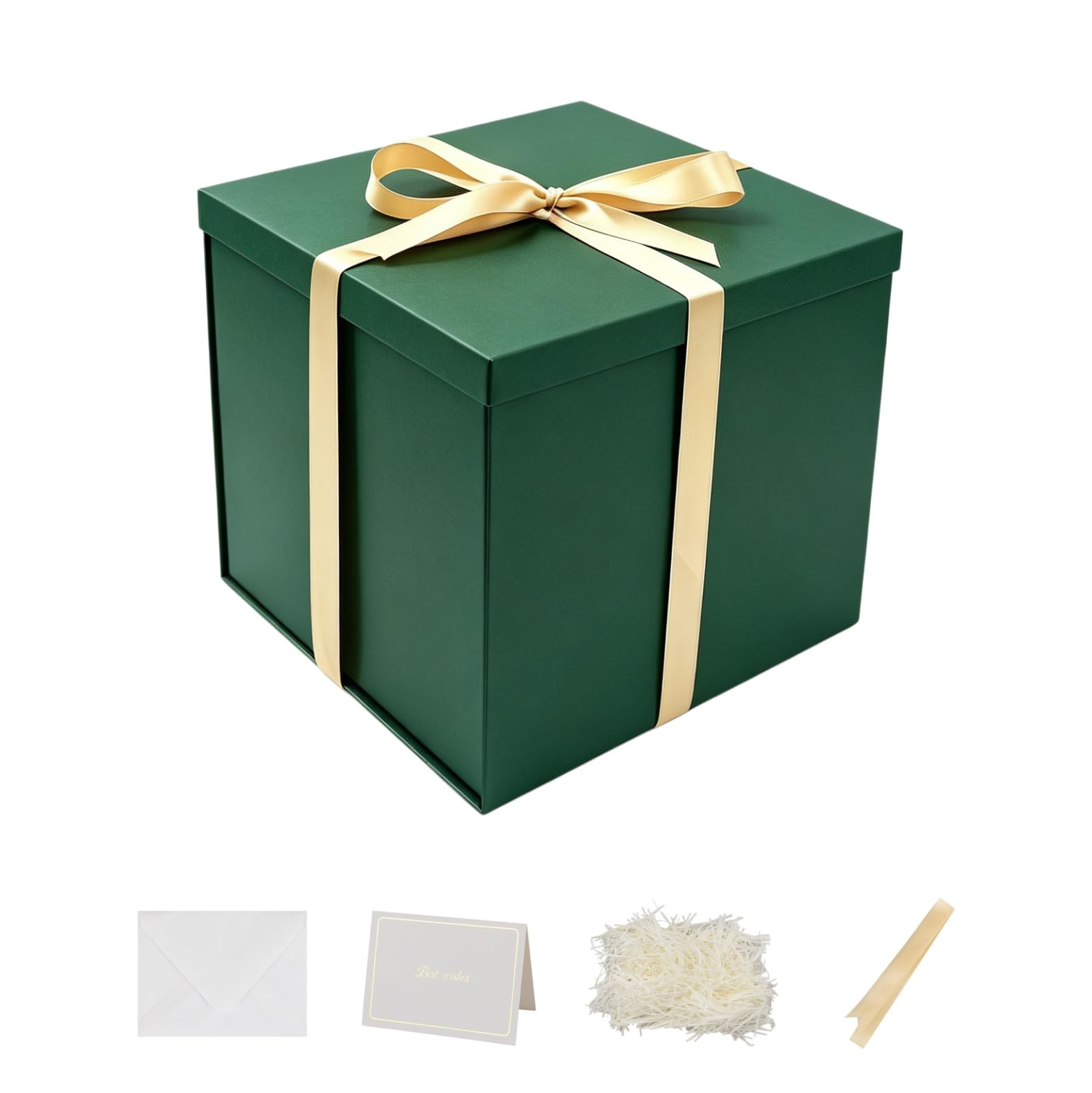 Nenwic Large Gift Box with Lid 28x28x26cm Green Boxes