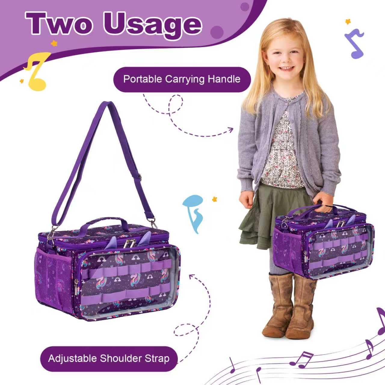 Carrying Case for Toniebox,Portable Tonies Storage Organizer,Toniebox Audio Player Bag with Shoulder Strap,Music Holes (Unicorn) - Image 4