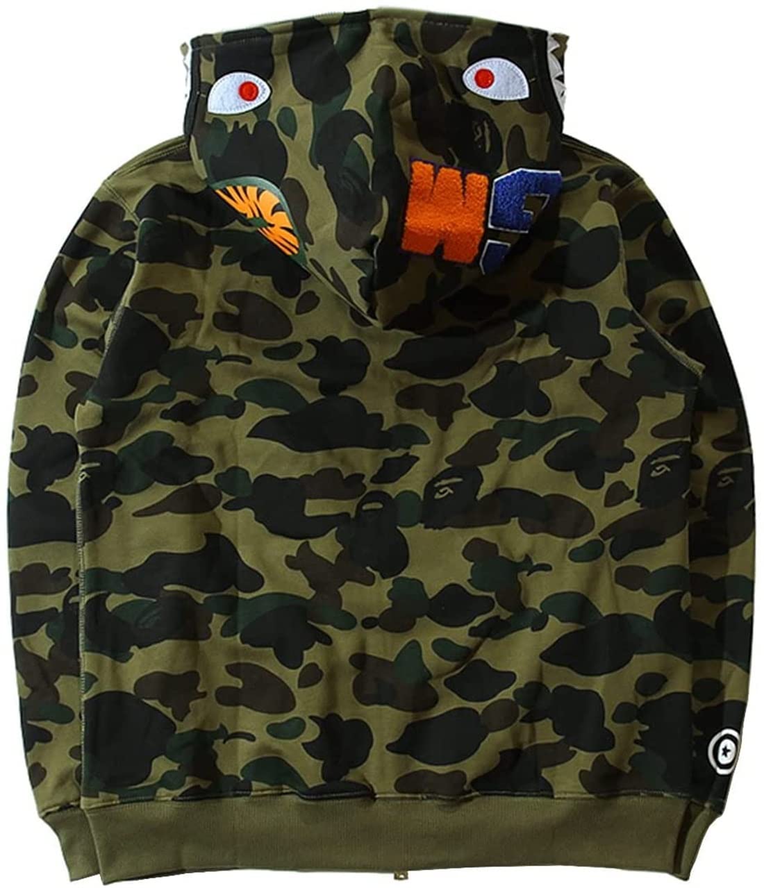 Shark Hoodie Herren Camo Shark Print Jacke Langarm Sweatshirt Camouflage für Männer Teenager