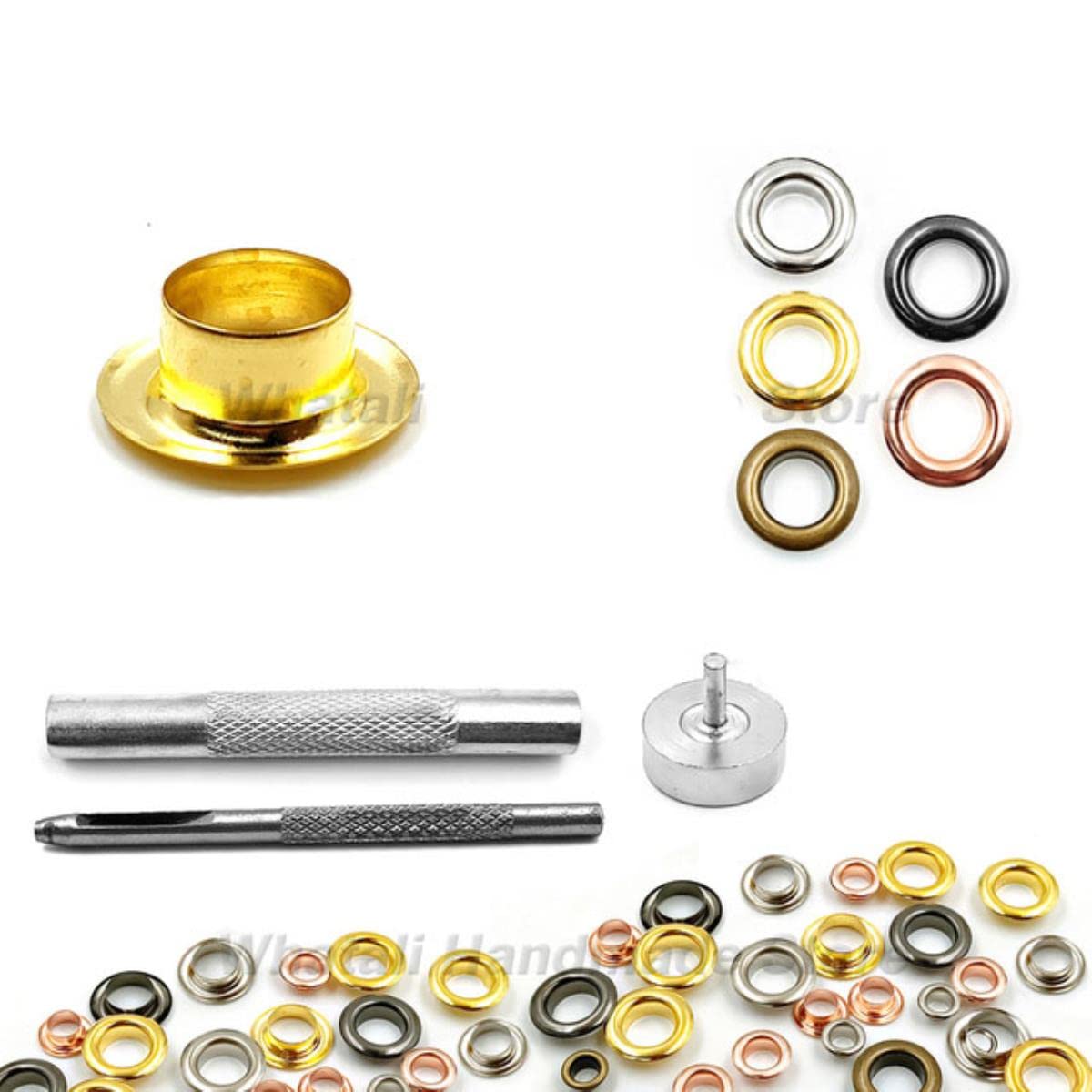 Œillets en métal 4,5 mm anti-déchirure avec perforatrice pour loisirs créatifs