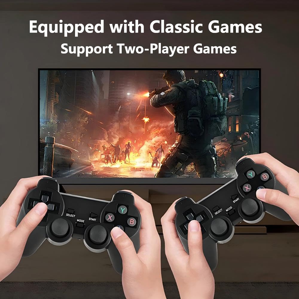 Console de jeux rétro 4K 64Go, 20000 jeux, double manette 2.4G, plug Console de jeux rétro 4K 64Go, 20000 jeux, double manette 2.4G, plug