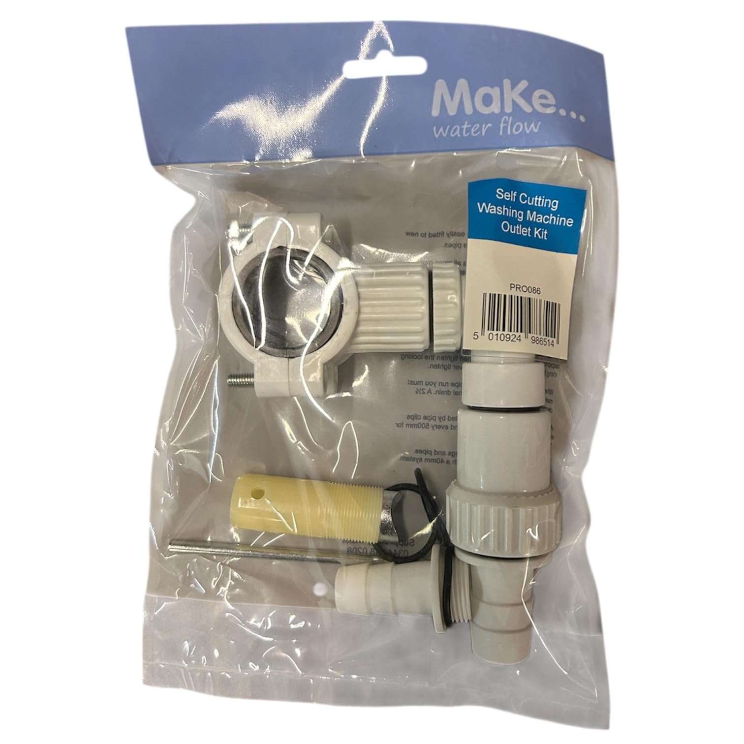 Drain Away Self Cutting Waste Pipe Drain Out Kit for Washing Machine, Dishwasher & Dryers.