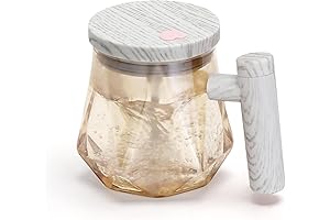 Glass Electric Self Stirring Mug with 400ml Capacity, Perfect for Effortless Coffee,...