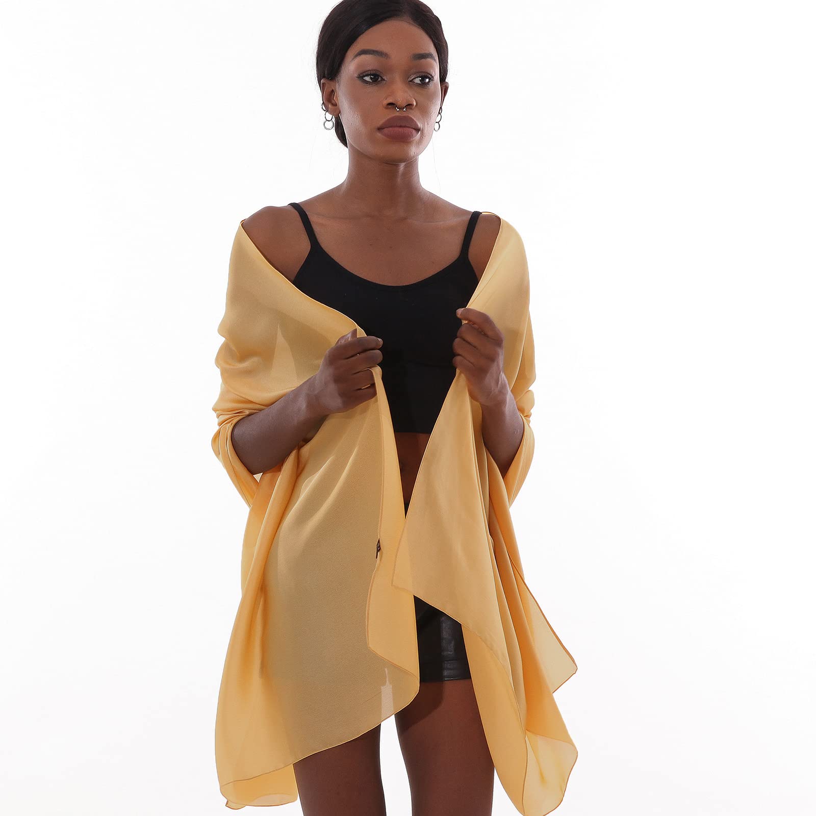 Sciarpa Donna Leggera Scialle Sciarpe Elegante Cerimonia Foulard Pashmina Scilla Stole Primavera Estate