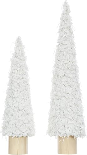 Miniatura 3 de Creative Co-op Figura de árbol de decoración de tela, color crema