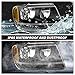 Bingbingmotor BRYGHT Headlight Assembly Fit for 1999-2004 Jeep Grand Cherokee Passenger and Driver Side Halogen with Bulbs Replacement OE Headlamp Black Housing with Amber Reflector