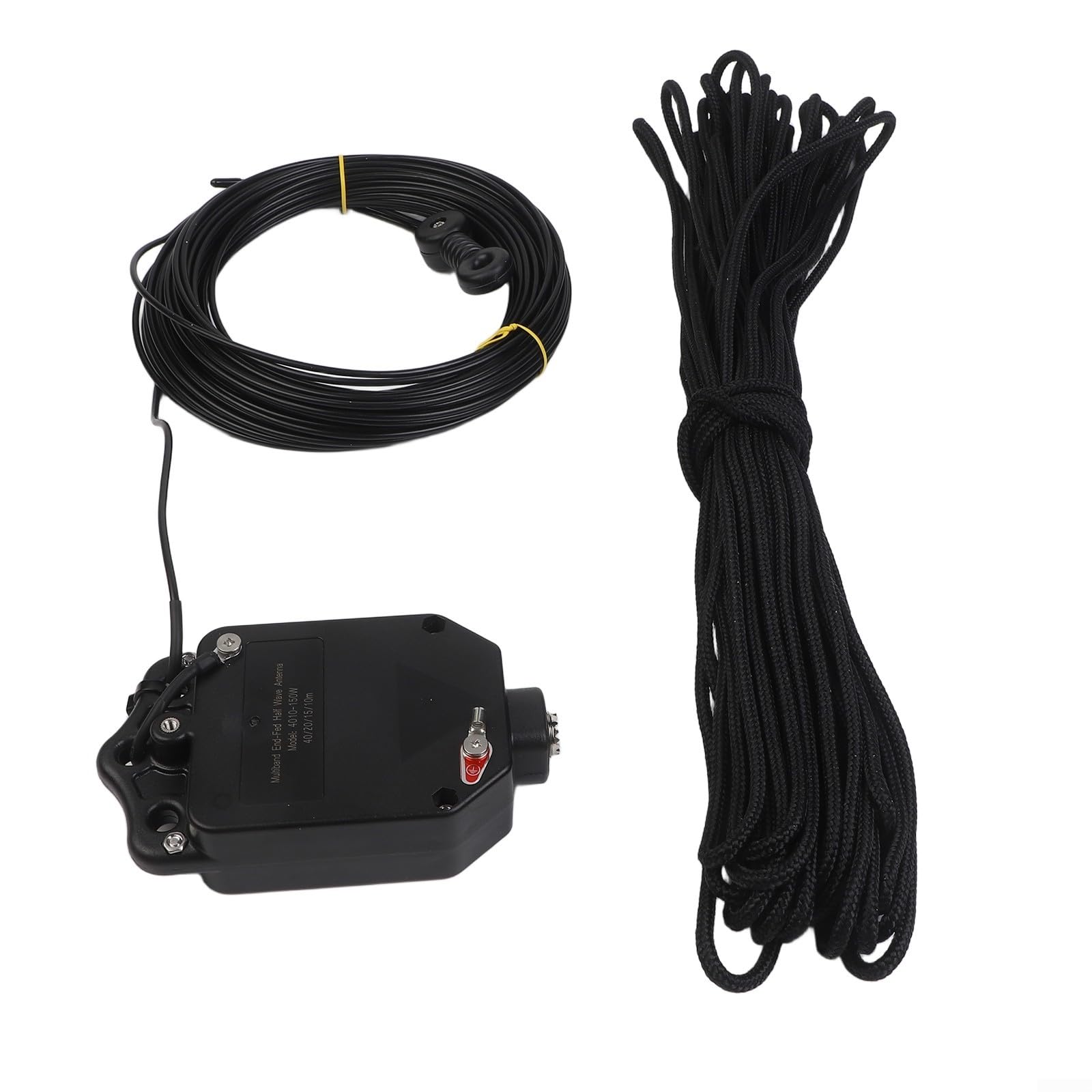 Kit d'antenne demi-onde alimentée par extrémité pour communication HF sur bandes de 10 m, 15 m, 20 m, 40 m avec balun intégré 1:64 et compatibilité avec les principales marques d'émetteur-récepteur