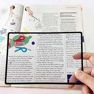 MagniPros Premium 3X (300%) Page Magnifying Lens with 3 Bonus Bookmark Magnifiers for Reading Small Prints, Low Vision Aids & Solar Projects